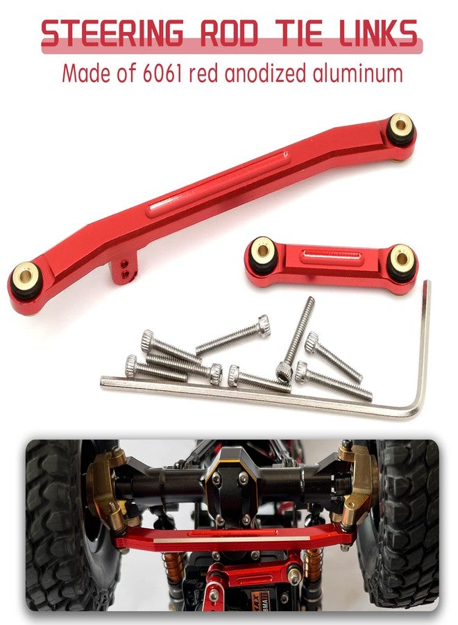 HOPLEX Aluminum High Clearance Chassis Links and Steering Links Set 1.27mm RC Screwdriver for 1/24 Axial SCX24 Bronco AXI00006 C10 AXI00001 Upgrade Parts(Red) - Image 3